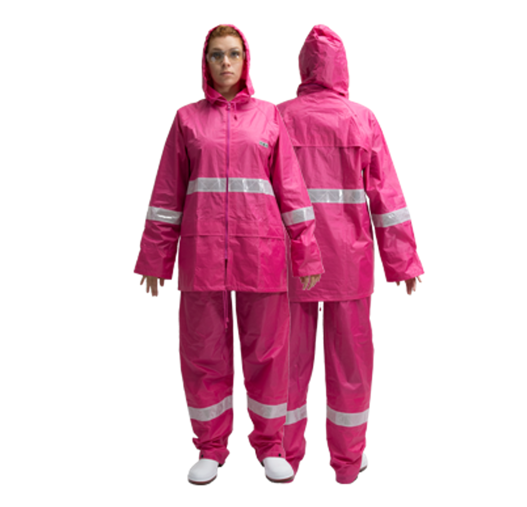 Impermeable Chamarra y Pantalón Rosa